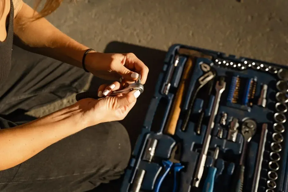 Plumber&rsquo;s tool kit ready for a repair